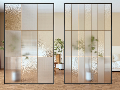 Modern partition metal glass partition 3d model