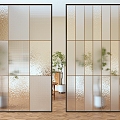 Modern partition metal glass partition 3d model