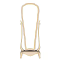 Elegant Floor Mirror With Gold Frame And White Stylish Base Design 3d model