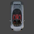 CASTITA Silver Gray Sports Car With Red Seats Convertible Top And Sleek Design