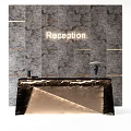 Modern reception desk Front desk Background reception desk 3d model