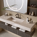 Modern Bathroom Cabinet Bathroom Counter Basin Bathroom Decoration Mirror Cabinet Sink 3d model