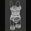 Women's Black Lace Lingerie Set With Sheer Mesh Design And Gold Straps