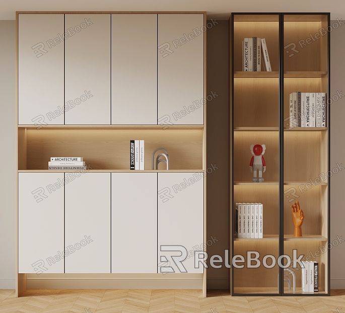 Cream Style Entrance Cabinet Storage Cabinet model