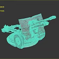 Old Style Military Wheeled Artillery Cannon With Long Barrel And Metal Base