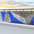 Outdoor Sport Equipment Climbing Wall With Colorful Holds And Metal Frame