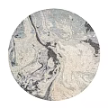 Artistic Round Carpet With Gray White Black Marble Texture For Home Decor