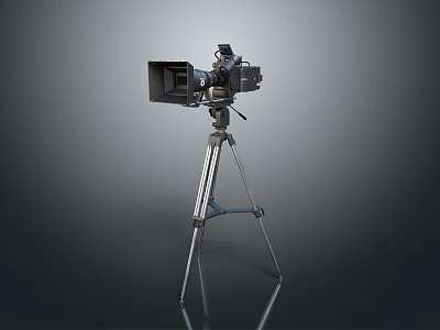 High Resolution Professional Video Camera With Stable Tripod Stand For Filming Projects 3d model