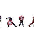 Captain America And Iron Man Superhero Action Figures In Dynamic Poses