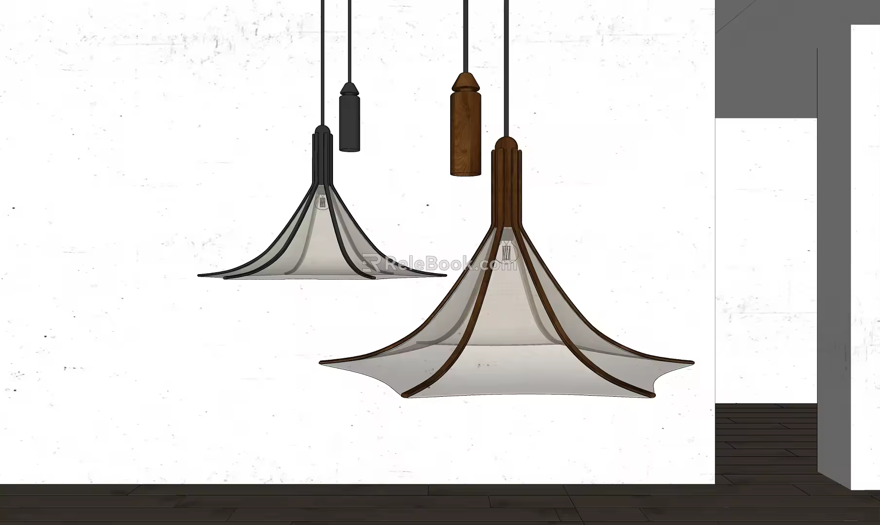 Quiet Ancient Solid Wood Vintage Hexagon Chandelier 3d model