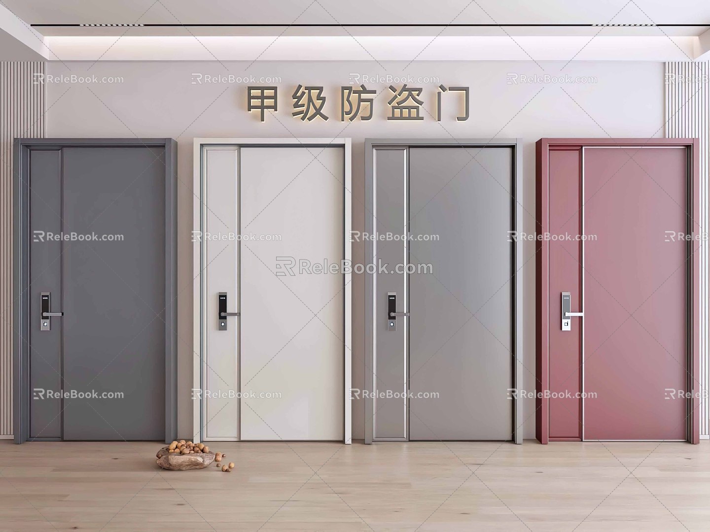 Entry door Class A security door can only be password lock paint door mother door 3d model