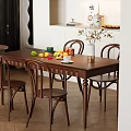 Retro Solid Wood Dining Table And Chairs Set For Cozy Home Dining Room Decoration