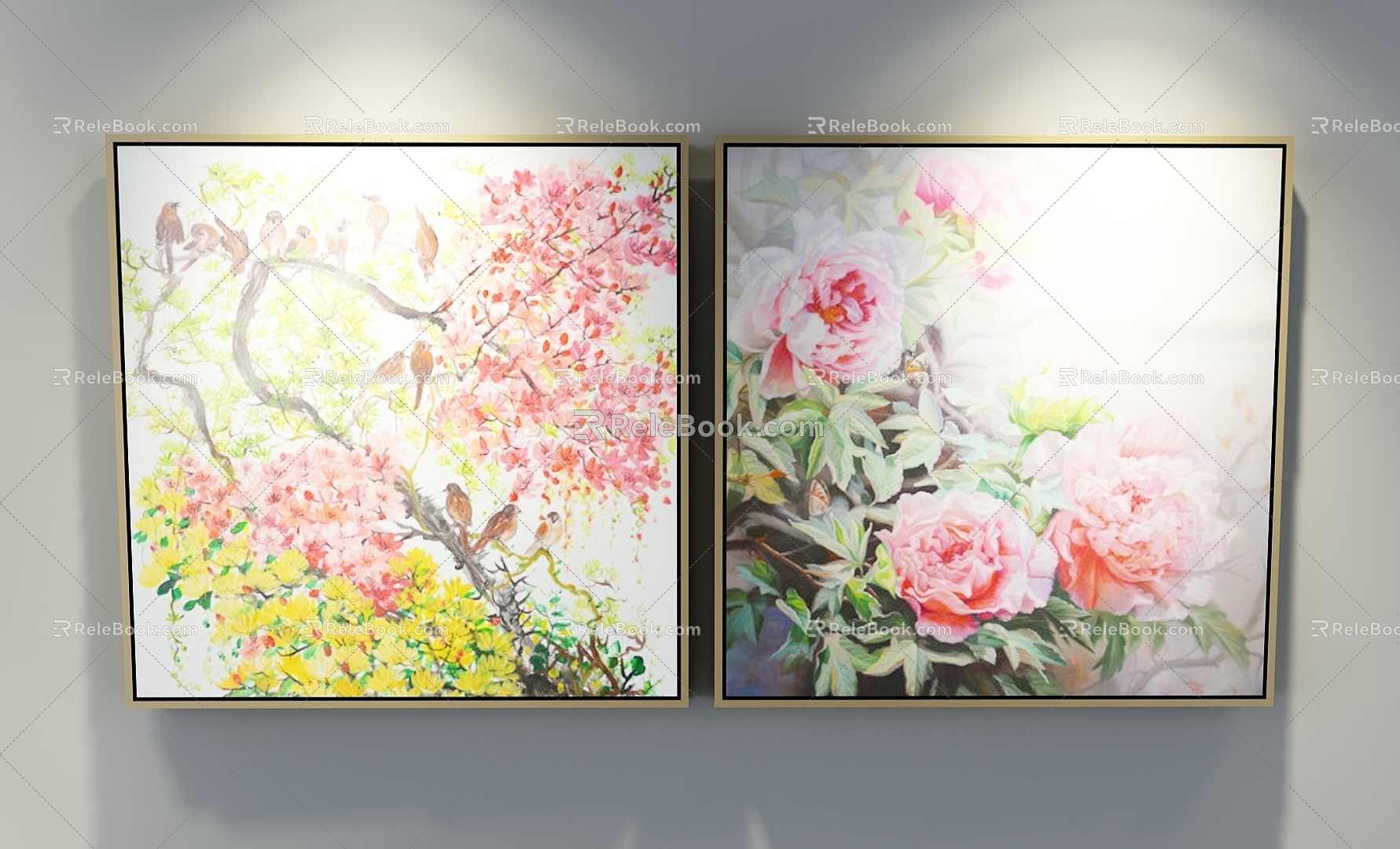 American Pastoral Decorative Painting 3d model