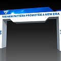 White And Blue Decorative Archway Featuring New Pattern New Era Promotional Text Design 3d model