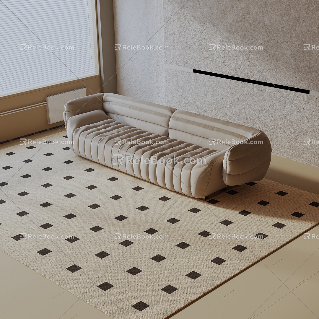 Modern three-seat sofa 3d model