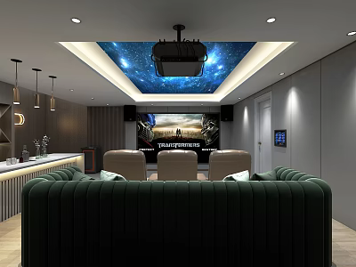 modern video room 3d model