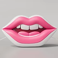 Inflatable Lips Decor with Pink and White 3D Shape for Party Event Decoration