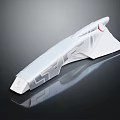 Futuristic White Spacecraft Model With Sleek Design And Red Accent For Aerospace Exploration