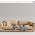 Modern double sofa multiplayer sofa 3d model
