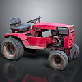 Red Functional Tractor with Black Seat Steering Wheel and Heavy Duty Tires