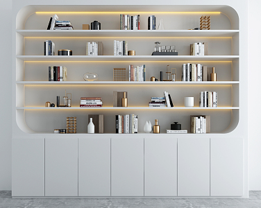 Modern Bookcase Decorative Cabinet 3d model