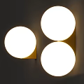 Modern White Spherical Shade Wall Lamps With Gold Metal Brackets Design