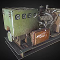 Industrial Diesel Generator Equipment With Green Housing Brown Component KNECHT D481 Label And Metal Structure