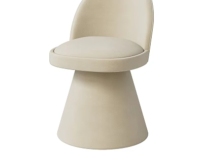 Beige Comfortable Upholstered Single Sofa With Modern Minimalist Conical Base Design 3d model