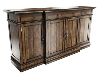 Traditional Solid Wood Entryway Side Cabinet With Drawers And Storage Cabinet Doors 3d model