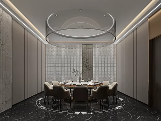 Modern Room Restaurant Room Aisle 3d model