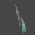 Intricate Mechanical Sculpture Featuring Metallic Texture Glowing Blue Lines And Inner Orange Lights