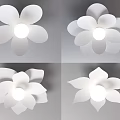 Modern White Flower Shaped Ceiling Lights with Petal Design for Home Interior Decoration