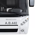 Modern Urban Bus With White Exterior Large Glass Windows And Sleek Design