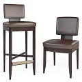 Modern Bar Stools With Leather Seats And Wooden Legs For Contemporary Home Kitchen