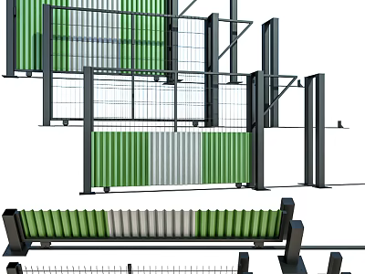 Construction site fence sliding door 3d model