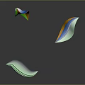 Modern Abstract Decorative Elements With Green Orange Gradient And Dark Background Reflection