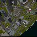 Aerial View Urban Planning With High Rise Buildings Green Spaces Waterfront Areas And Iconic Structures