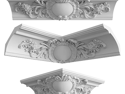 Gypsum Cornice With Intricate Ornate Patterns For Elegant Interior Decoration 3d model