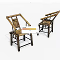 Bamboo Leisure Chairs With Traditional Woven Design And Armrests For Relaxation