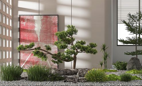 New Chinese landscape sketch plant heap 3d model