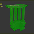 Classical Decorative Columns Supporting Stone Top Structure With Intricate Carved Details 3d model