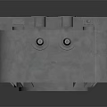 Concrete Sculpture Carving with Rectangular Base and Two Long Structural Bars 3d model