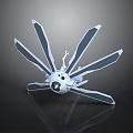 Mechanical Character Featuring Spider Like Creature With Blade Legs And Round Head