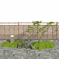 Chinese-style courtyard sketch bamboo fence bamboo partition fence bamboo fence anti-corrosion bamboo fence partition bamboo fence 3d model