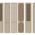 Various Design Options for Wardrobe Doors with Different Panel Patterns and Textures 3d model