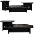 Modern Black Marble Coffee Table With Textured Surface And Sleek Minimal Design 3d model