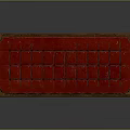 Stylish Wooden Bench With Red Tufted Padded Cushion And Ornate Carved Legs Design
