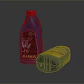 Mannol Blue Household Liquid Cleaning Product Plastic Bottle Standing And Lying With Red Cap