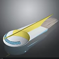 Futuristic Spaceship With White Body Yellow Sharp Section And Blue Windows Streamlined Aerospace Design