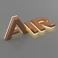 Mall Store Front With Illuminated 3D AR Metallic Letters Signage Decor 3d model